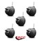 Service Caster Black Heavy Duty Chair Caster - 3" Nylon Twin Wheel w/Brakes SCC, 5PK SCC-UHGR02S75-NYS-B-7161716-5 - alternate 3